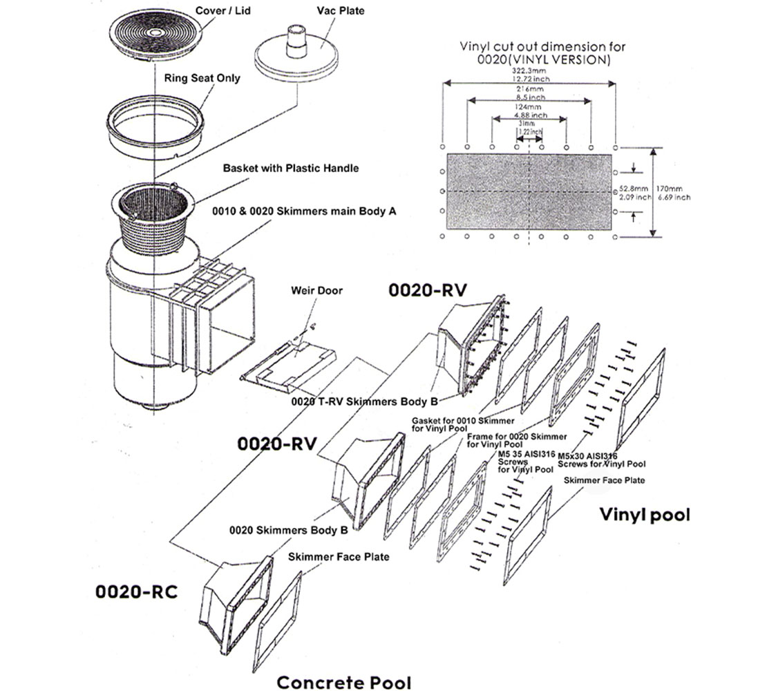 SV-0020 Wide Mouth Wall Skimmer