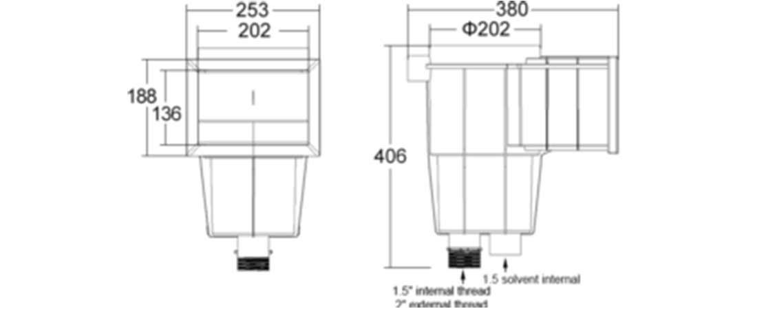 SV-0030 Standard Wall Skimmer Technical Information