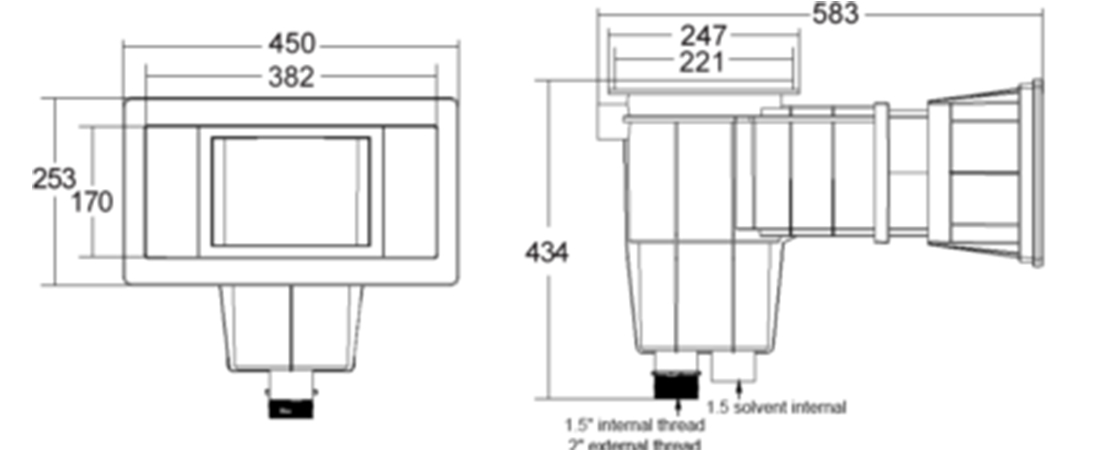 SV-0060 Wide Mouth Wall Skimmer