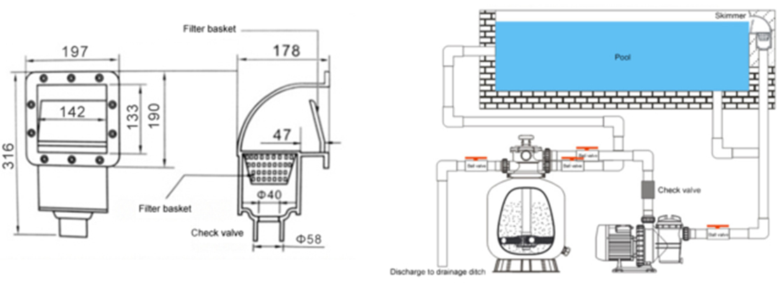 SV-1096 Standard Wall Skimmer